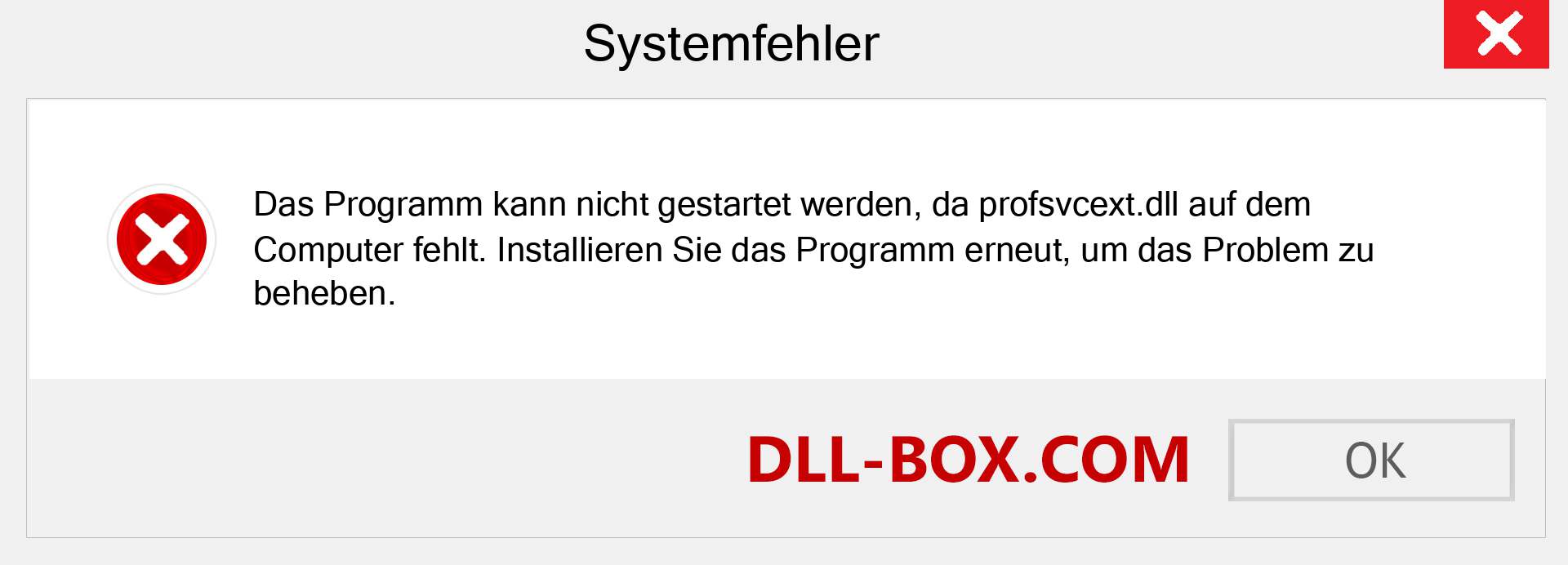 profsvcext.dll-Datei fehlt?. Download für Windows 7, 8, 10 - Fix profsvcext dll Missing Error unter Windows, Fotos, Bildern